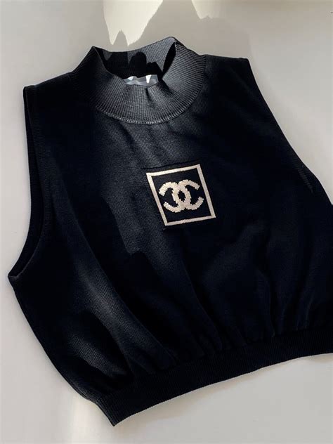 chanel top women's|chanel vintage crop top.